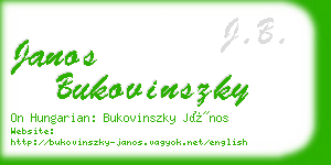 janos bukovinszky business card